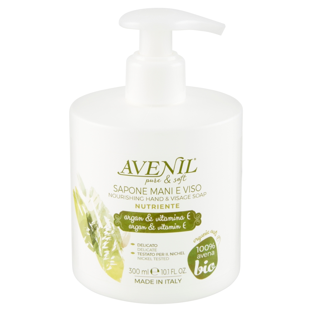 Avenil pure & soft Sapone Mani e Viso Nutriente argan & vitamina E 300 ml